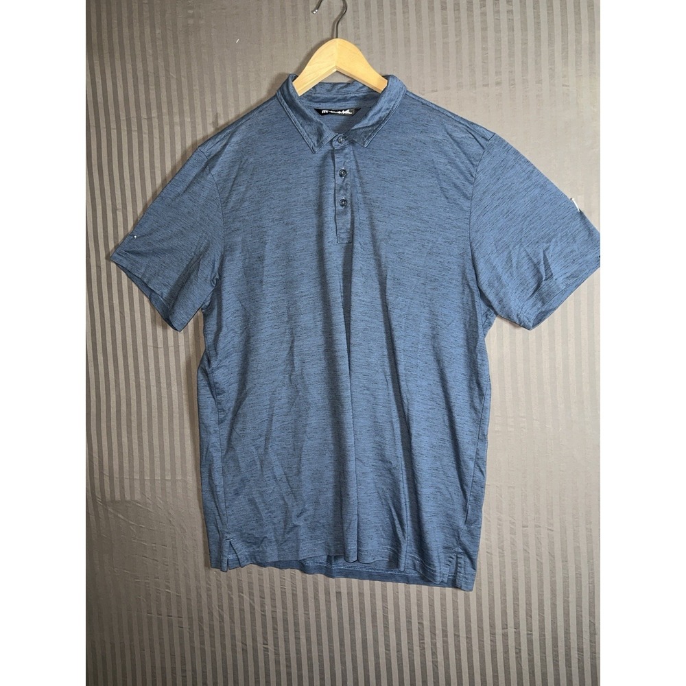 TravisMathew Men's 2XL Golf Polo Shirt Blue Performance Stretch Casual Short